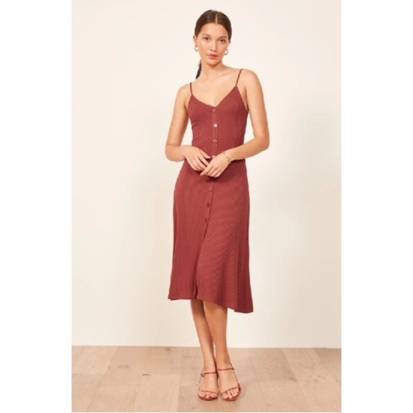 Reformation Dresses & Skirts - Reformation Casey A Line Ribbed Midi Dress Small